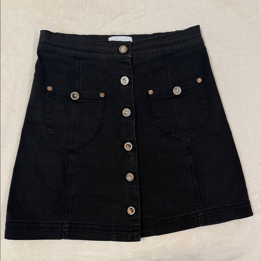 Alice McCall Black Denim Mini Skirt